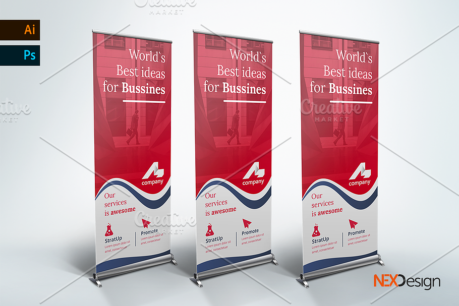 Rollup Banner - nex in Presentation Templates - product preview 8