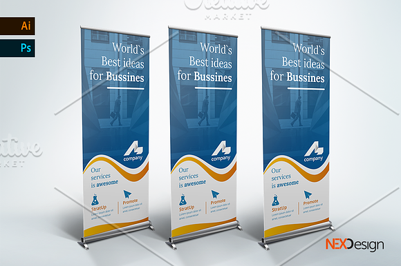 Rollup Banner - nex in Presentation Templates - product preview 1