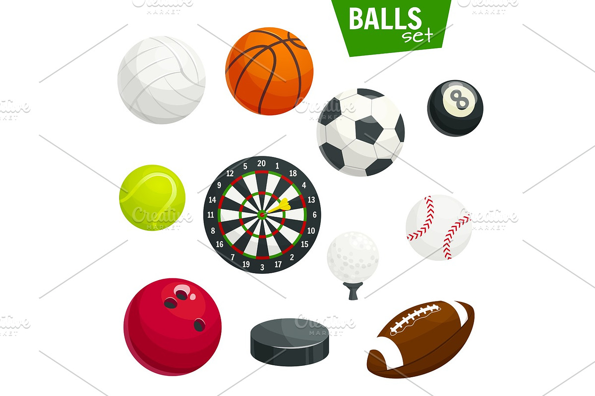 Sport balls and game items vector icons set in Objects - product preview 8