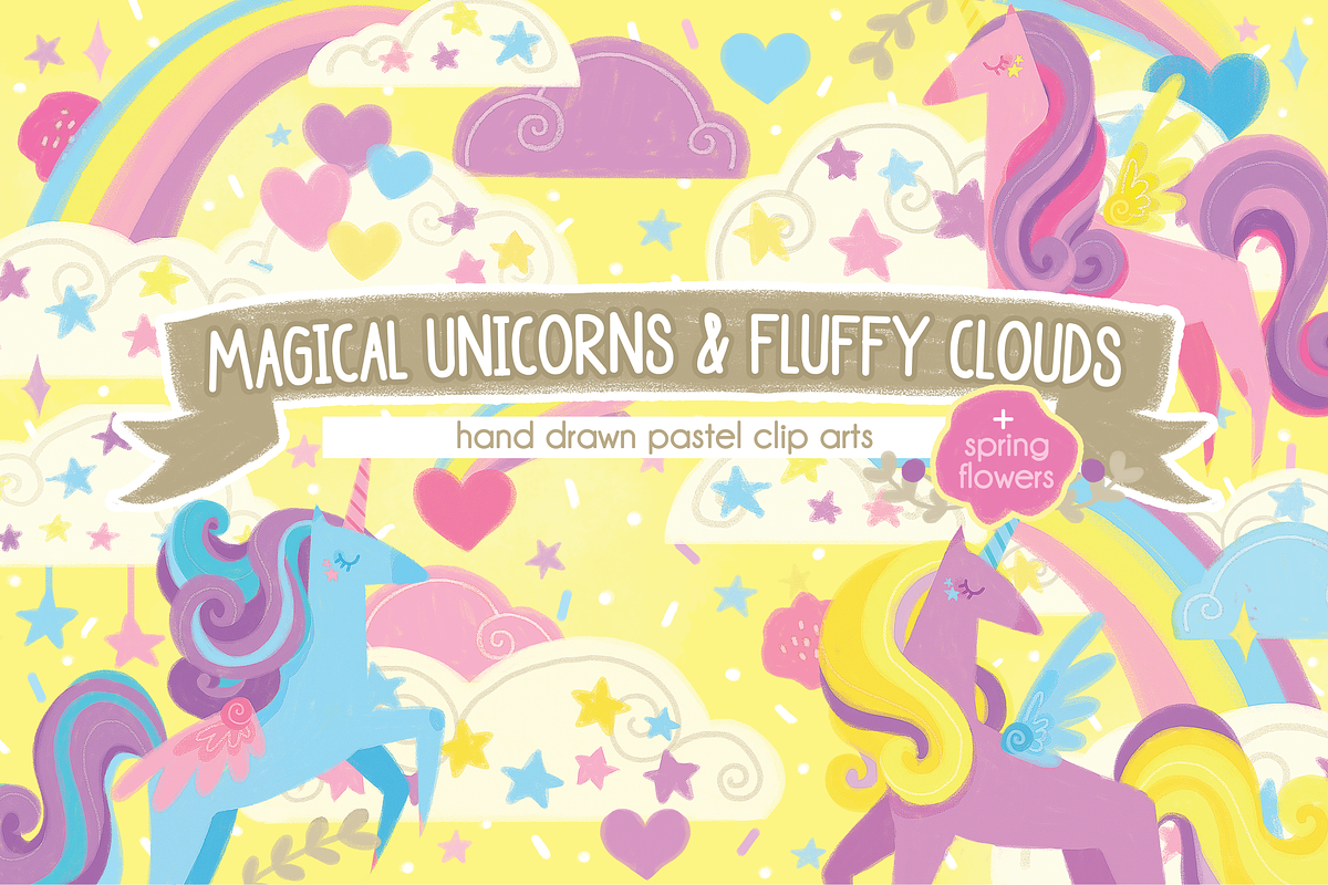 Magical Unicorns & Fluffy Clouds in Illustrations - product preview 8
