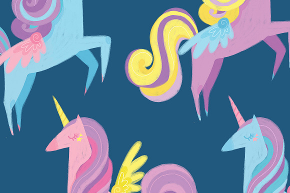 Magical Unicorns & Fluffy Clouds in Illustrations - product preview 1