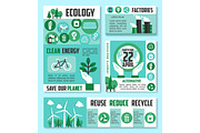 Ecology banner, Earth Day poster template design