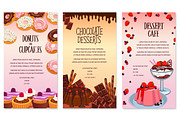 Vector desserts menu template for bakery or cafe