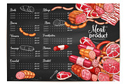 Vector meat price template butchery or farm market