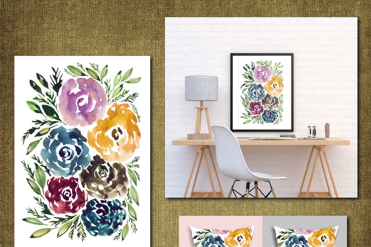 Hand painted flowers in Objects - product preview 8
