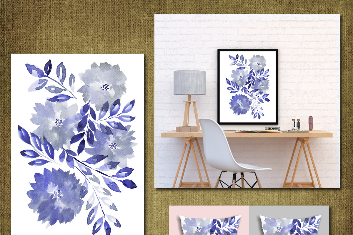 Hand painted flowers1B in Objects - product preview 8