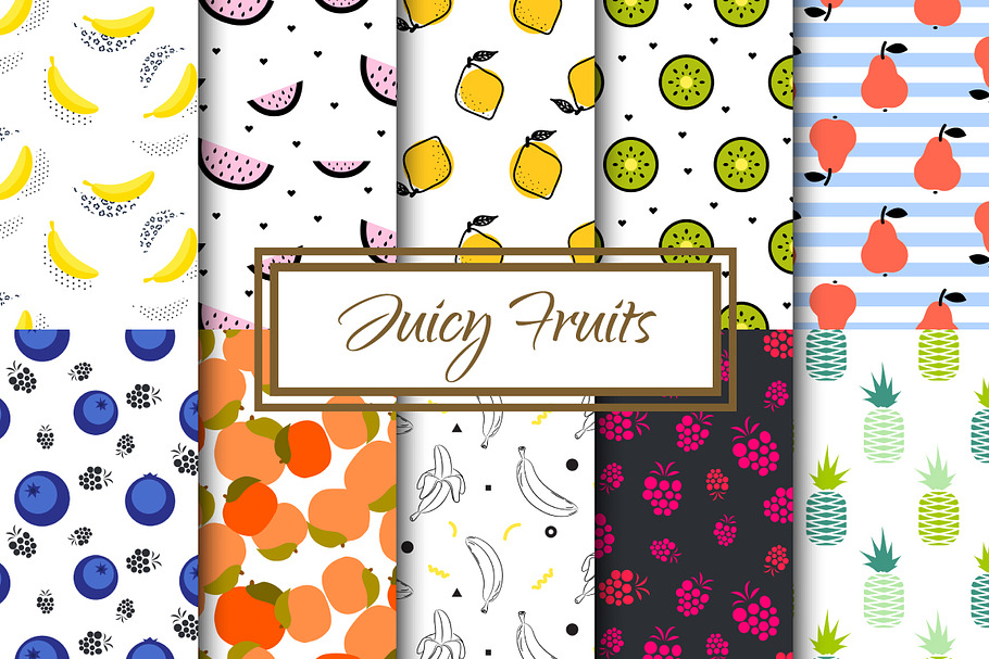 Juicy Pop Art Fruits in Patterns - product preview 8