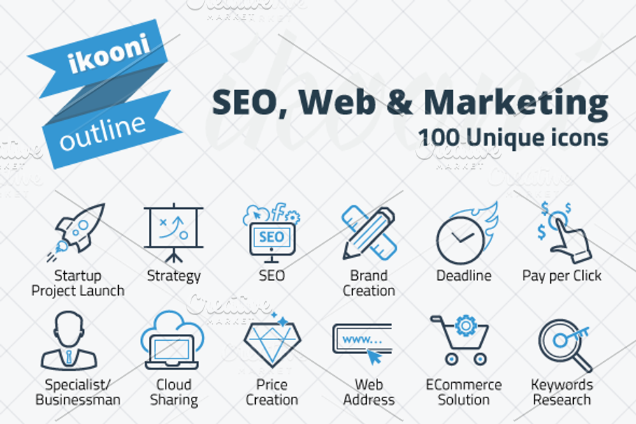 ikooni outline: SEO, Web & Marketing in Marketing Icons - product preview 8