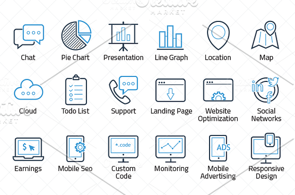 ikooni outline: SEO, Web & Marketing in Marketing Icons - product preview 2