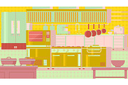 Kitchen flat illustration