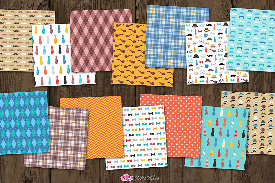 Father's Day digital paper in Patterns - product preview 8