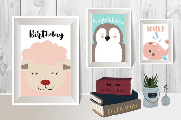 12 cute lovely design animal cards3# in Postcard Templates - product preview 1