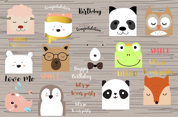 12 cute lovely design animal cards3# in Postcard Templates - product preview 4