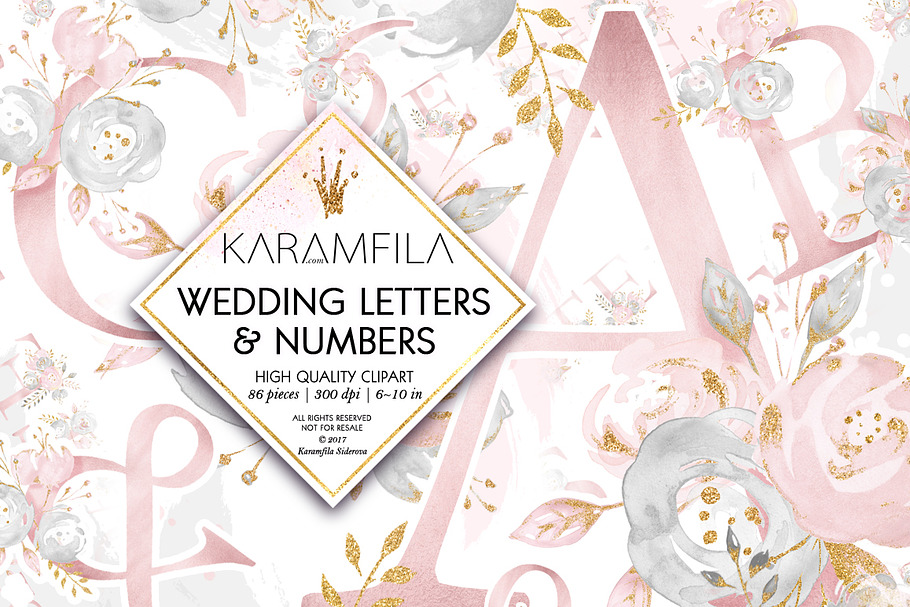 Wedding Alphabet Clipart in Illustrations - product preview 8