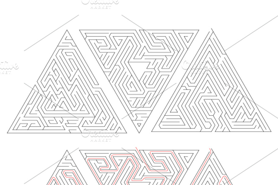 Complicated triangle labyrinths in Objects - product preview 8