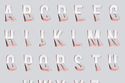 Bent paper cut font