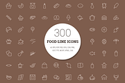 300 Food Line Icons