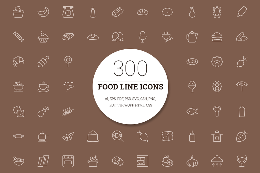 300 Food Line Icons in Food Icons - product preview 8