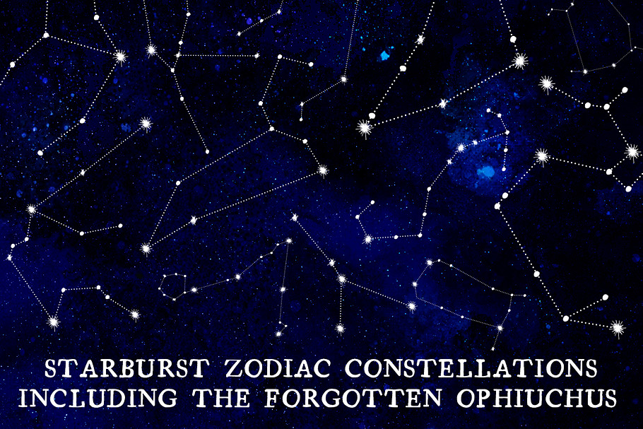 13 Starburst Zodiac Constellations