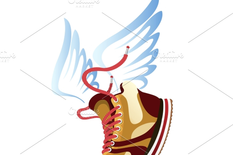 Winged sports shoe icon