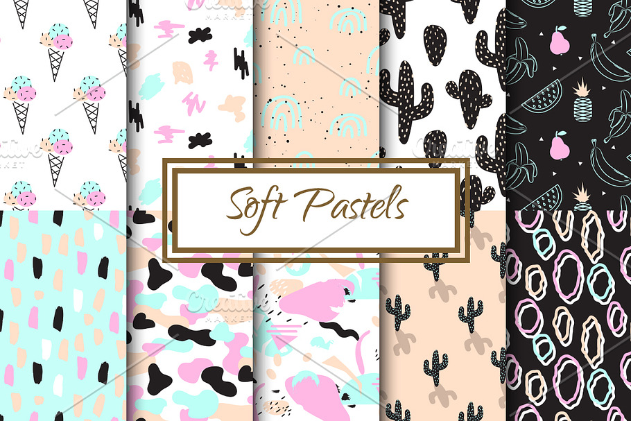 Soft Pastels Seamless Patterns in Patterns - product preview 8