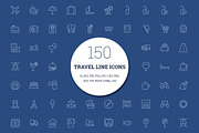 150 Travel Line Icons