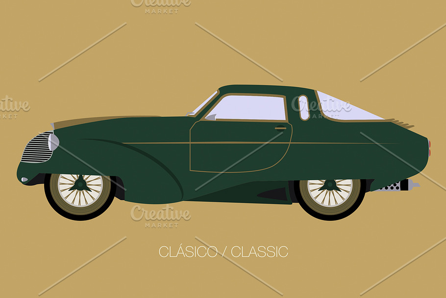 retro car in Illustrations - product preview 8