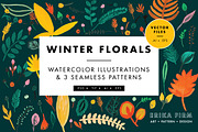 Watercolor Winter Florals
