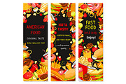Fast food restaurant vector banners