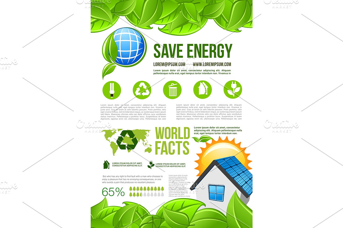 Vector ecology and environment energy infographics in Illustrations - product preview 8