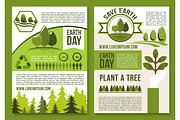 Vector posters or brochure for earth day ecology