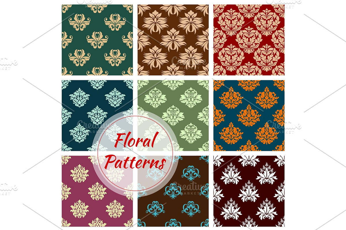 Floral pattern of seamless flower vector ornament in Illustrations - product preview 8