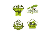 Vector icons for Earth Day and save planet nature