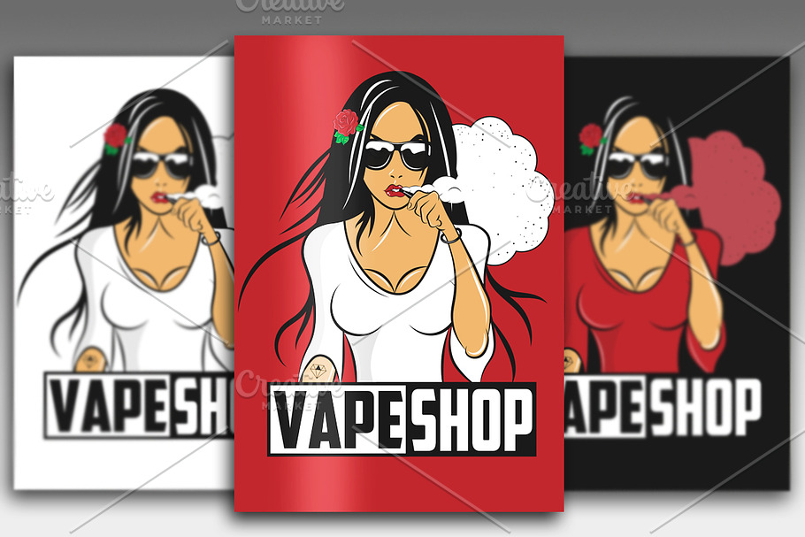 Vape Girl 2 in Illustrations - product preview 8