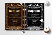 Art Deco Baptism Invitation Card
