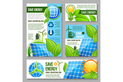 Save energy business banner template design
