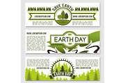 Vector banners for Earth Day nature conservation