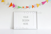 White Frame Landscape with Bunting