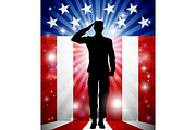 US Soldier Salute Patriotic Background