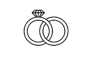 Wedding rings linear icon