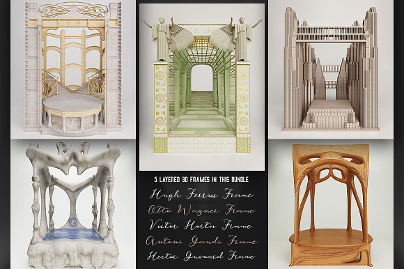 Vintage Architecture 3D Frames in Graphics - product preview 1