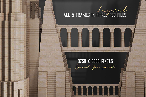 Vintage Architecture 3D Frames in Graphics - product preview 2
