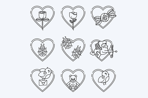 Valentines day icons in Graphics - product preview 1