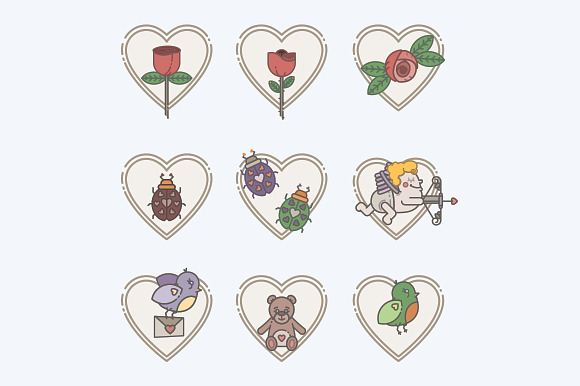Valentines day icons in Graphics - product preview 2