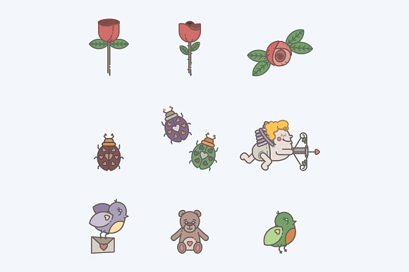 Valentines day icons in Graphics - product preview 3