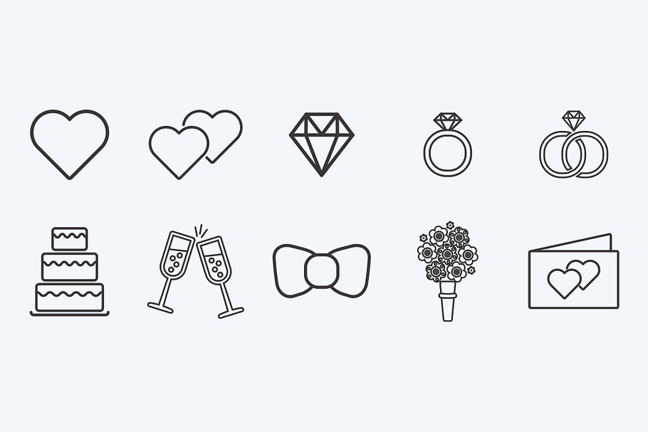 Wedding icons in Graphics - product preview 8