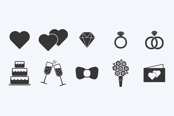 Wedding icons in Graphics - product preview 1