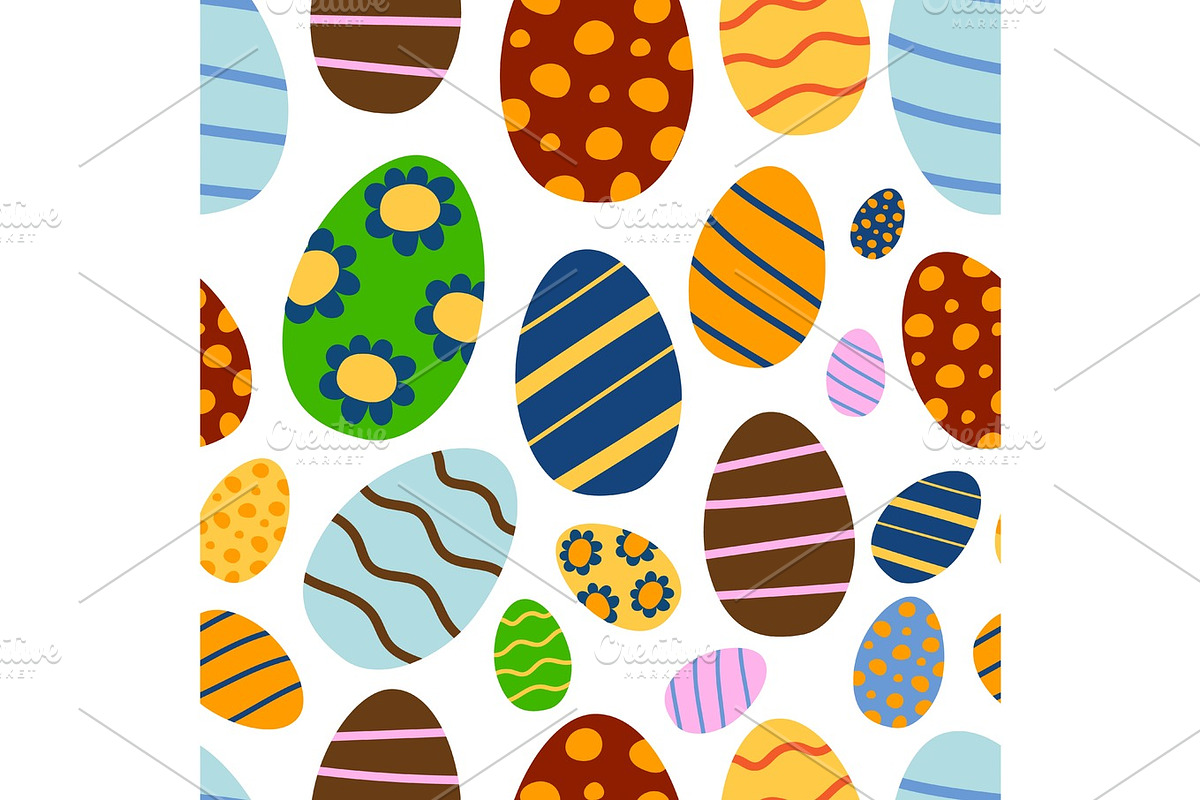 Easter seamless pattern background retro vintage design vector. in Objects - product preview 8