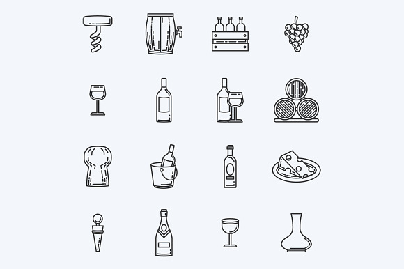 Wine club icons in Graphics - product preview 1