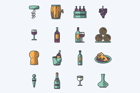 Wine club icons in Graphics - product preview 2